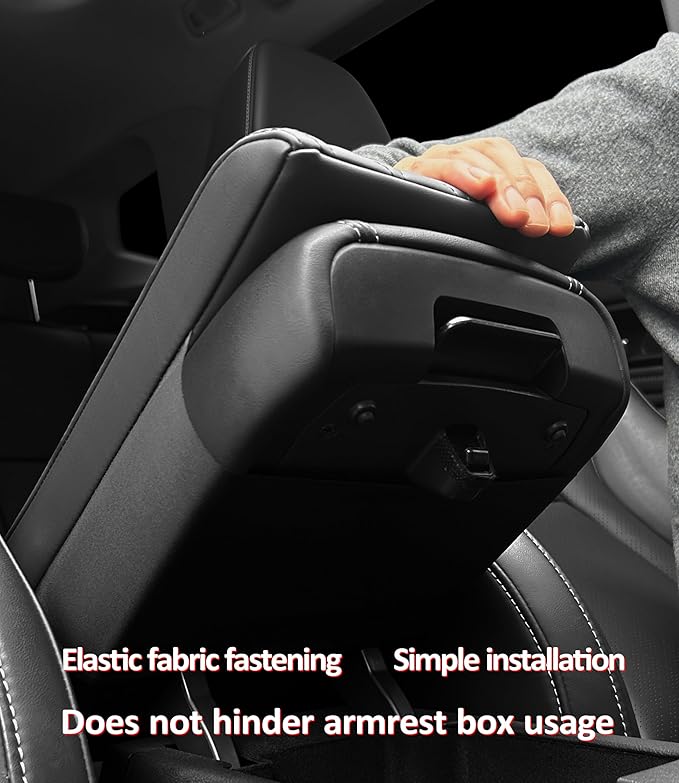 Truck Center Console Cover/pad PU Leather,Universal Large Armrest mat, Adjust Driving Posture Cushion,Protector Box,Keep Driving Safety,f150 Sierra Titan silverdo Tundra