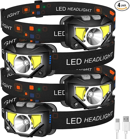 Rechargeable LED Headlamp (4-Pack)
