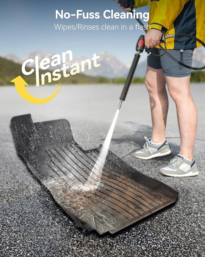 3W Floor Mats Fit for Mercedes Benz E-Class 2024 2025 2026 TPE All Weather Custom Fit Floor Liner for E300 E320 E350 E400 E550 E63, 1st&2nd Row Full Set Car Liners Black