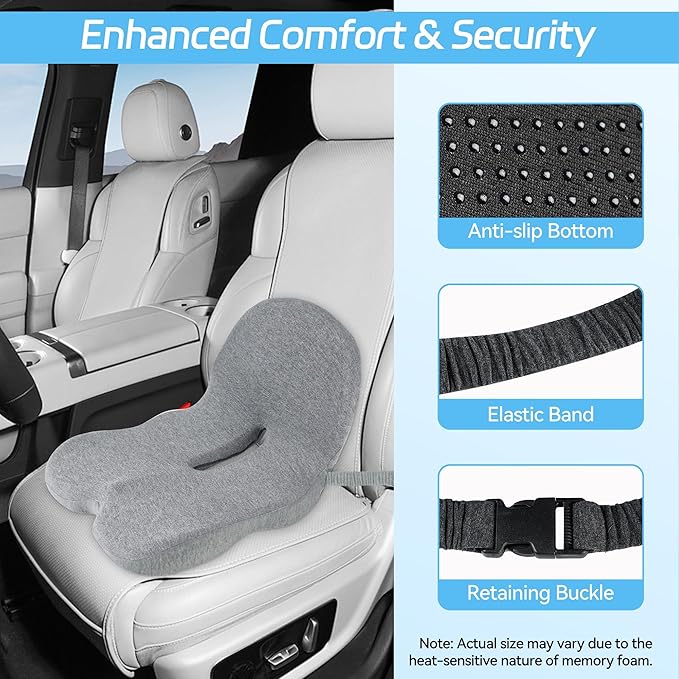 Trucker seat Cushions for Long Sitting, semi Truck seat Cushion with Lumbar Support, Truck seat Cushion for Back Pain and Supporting The HIPS, Trucker Essentials