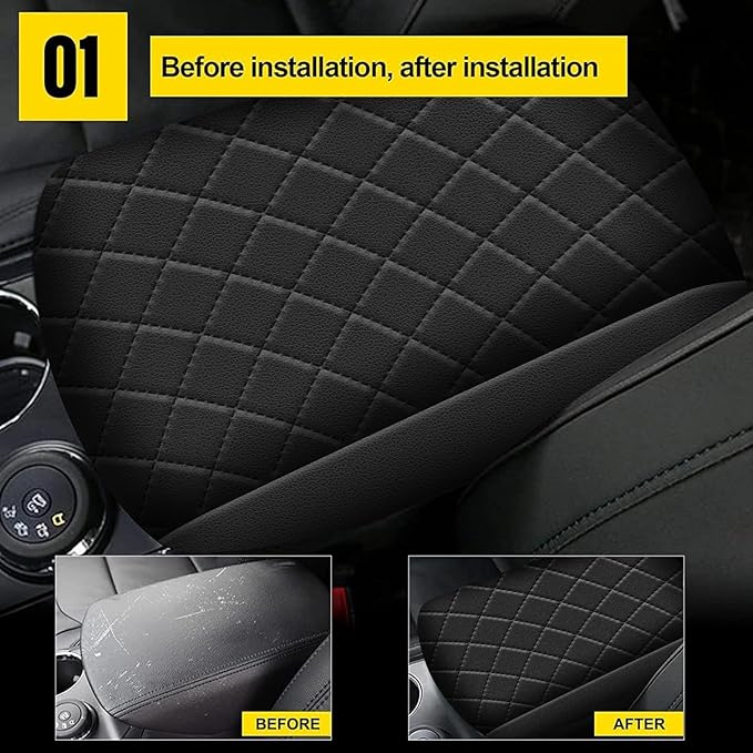 AOMSAZTO Center Console Cover Customized Armrest Cover Compatible with 2011-2019 Ford Explorer Soft Cozy Leather Arm Rest Covering for Car