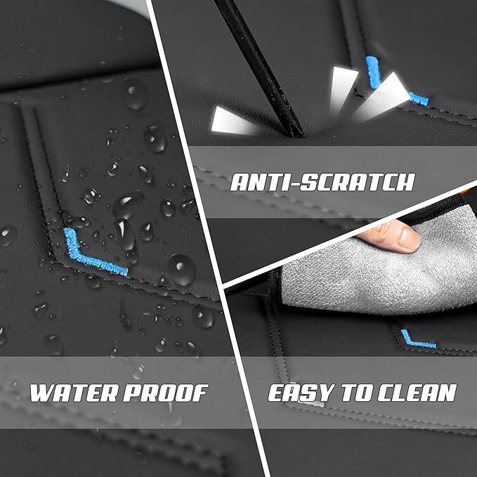 Car Seat Covers Fit for Toyota Camry 2000-2025, Stylish Sport Seat Covers, Waterproof Wear-Resistant Premium Nappa Leather Car Seat Cover.(Full Set with Pillow/Black Blue)