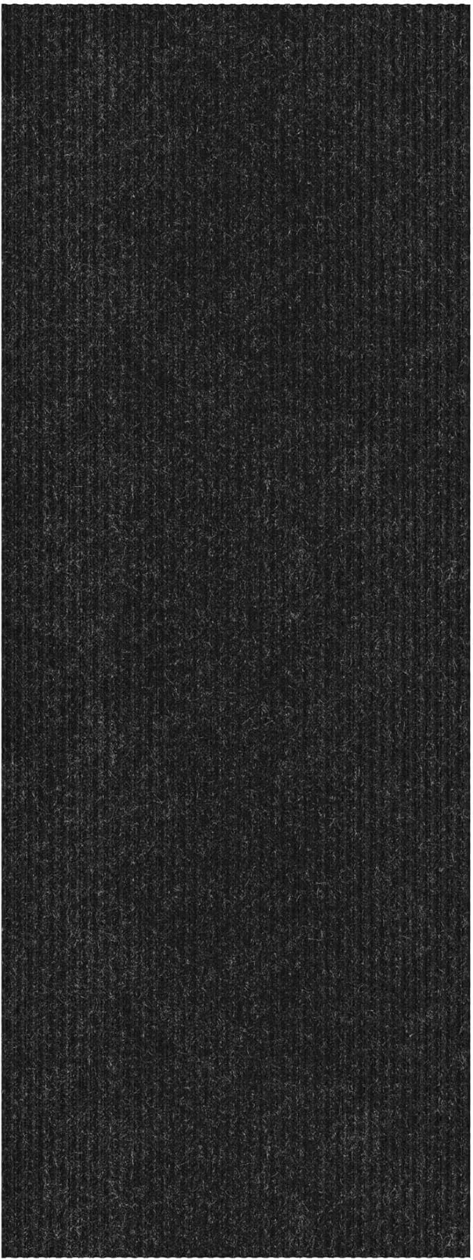 Ottomanson 2'7" x 36' Hallway Runner with Scraper Pile - Extra Durable Non-Slip Rug Mat for Indoor & Outdoor Use - Ideal for Kitchen, Entryway & Garage - High-Traffic Carpet, Black