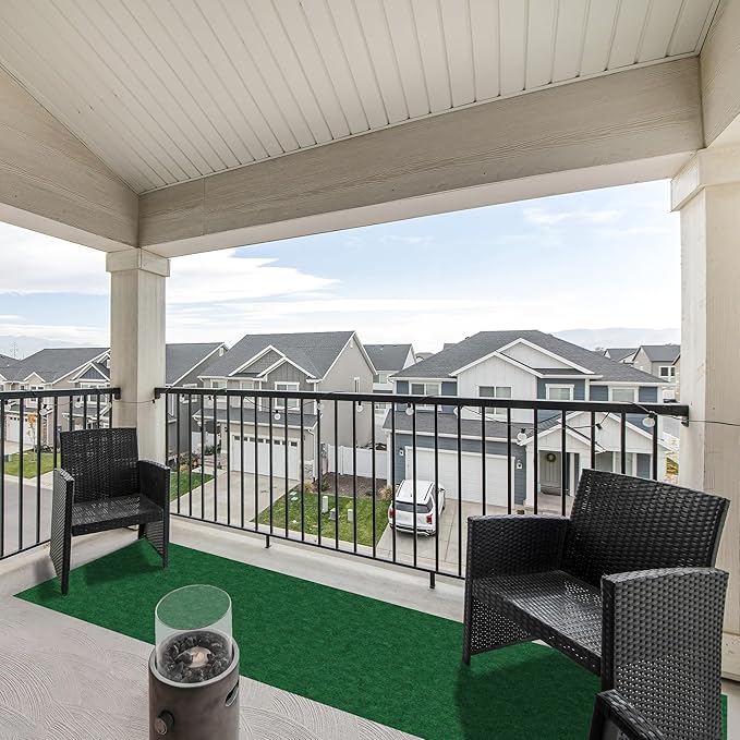 Ottomanson 2'7" x 9' Hallway Runner with Scraper Pile - Extra Durable Non-Slip Rug Mat for Indoor & Outdoor Use - Ideal for Kitchen, Entryway & Garage - High-Traffic Carpet, Green