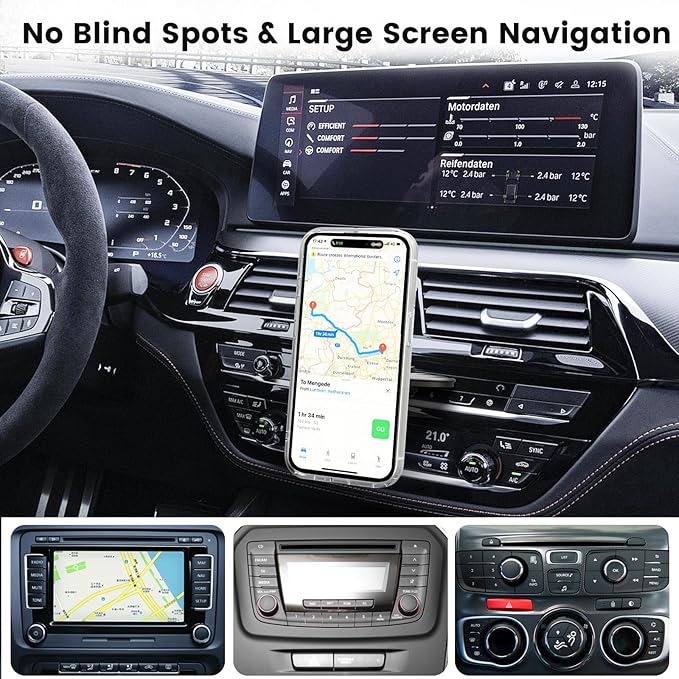 OHLPRO 15W Magsafe Car Mount Charger for iPhone 17, Fast Wireless Charging Magnetic CD Slot Holder with 3M Adhesive Base for Dashboard, Aluminum Shell, Compatible with iPhone 16/15/14 Pro Max, Black