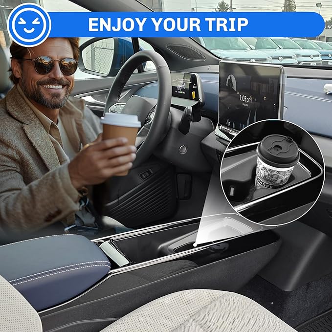 SXCY for 2023-2025 Volkswagen ID.4 Accessories Cup Holder Insert TPE Cup Holder Limiter 2024 2025 VW ID.4 Drink Holder Adapter Non-Slip Drink Stopper Stabilizer