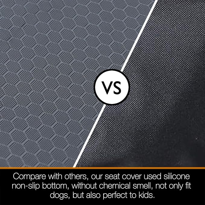iBuddy Bench Dog Seat Cover, Oxford Cloth Vehicle Seat Cover for Car/SUV/Small Truck, Universal Fit, Black, Waterproof, Heavy Duty, Nonslip, Machine Washable