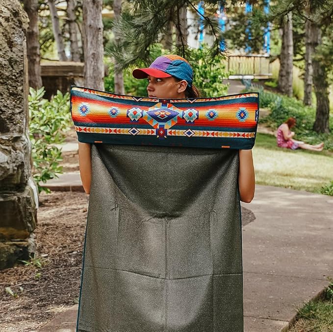 Sprints Athletic Running Towel, Full-Sized, Car Seat Cover - Performance Microfiber (Aztec Artisans & Chocolate Currency)