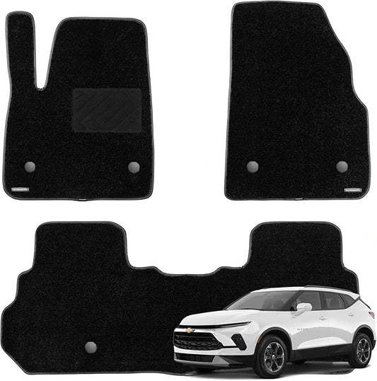 WENNEBIRD Superior Carpet Floor Mats for 2019-2025 Chevrolet Blazer (Excludes EV), 0.6-Inch Ultra-Thick, Noise-Reducing, All-Weather Waterproof Anti-Slip – 3-Pc Set
