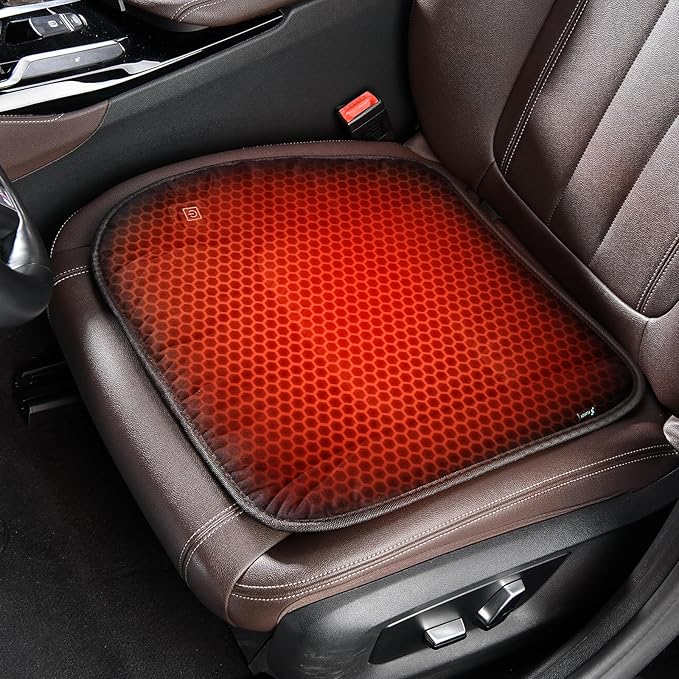 FLORICH Winter Seat Cushion Comfortable Furry Seat Cushion in Winter Soft Seat Cover Skin-Friendly Seat Protector Universal for Car Seat Driving, Office Chair, Home, Black, 1PCS