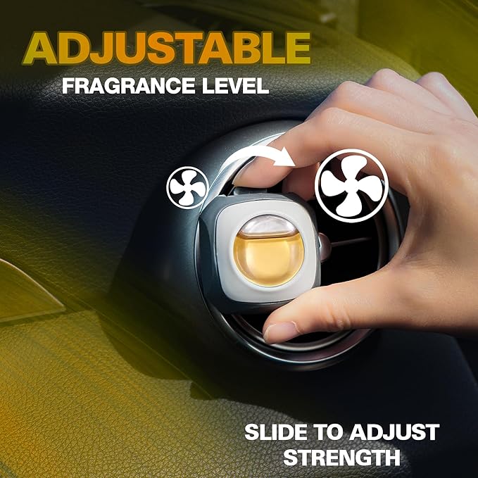 Air Jungles French Osmanthus Scent Car Air Freshener Clip, 6 Vent Clips, 4ml Each, Long Lasting Air Freshener, Up to 180 Days Car Refresher Odor Eliminator