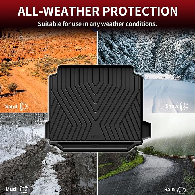 LASFIT Trunk Mat for BMW X5 2026 2025 2024 2023 2022 2021 2020 2019, All Weather TPE Cargo Mats Custom Fit Cargo Liner Front & Rear Trunk liner, Only for 5 Passenger Without Luggage Compartment, Black