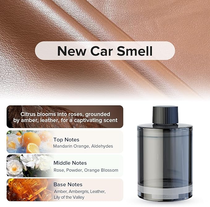 Ceeniu Car Air Freshener, CF3 Luxury Perfume Refill, 135ml Large Capacity for 6 months, New Car Smell, Natural French Fragrance with Plant Extracts, Diffuser Air Freshener, Premium Car Scent