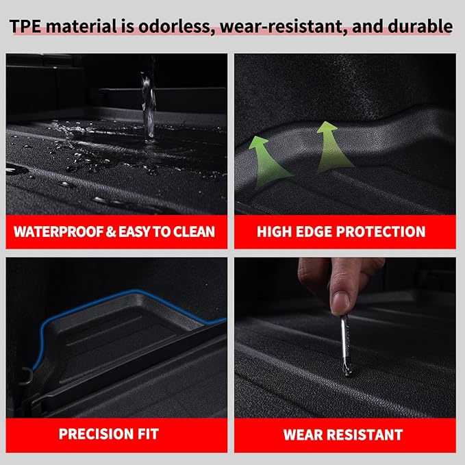 Trunk Mat for 2025 KIA K4 TPE All Weather Protection Car Cargo Liners Accessories-Black