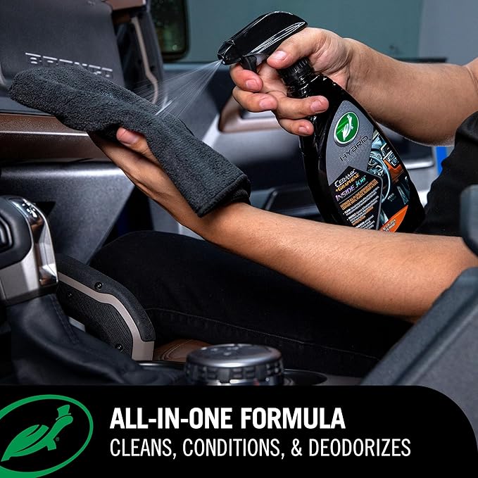 Turtle Wax Hybrid Solutions Inside Job, All Purpose Ceramic Interior Car Cleaner and Protectant, Cleans, Deodorizes and Protects Leather Car Seats, Vinyl, Rubber, and Plastic, 16 fl oz (Pack of 1)