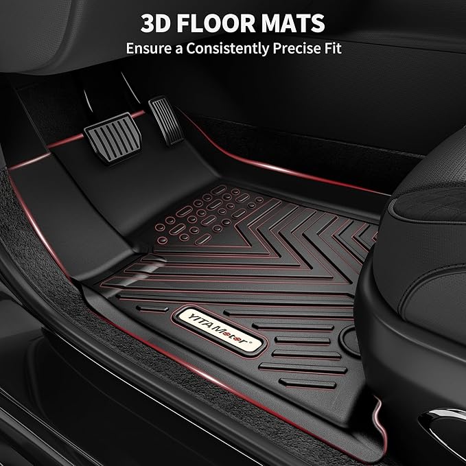 YITAMOTOR Floor Mats Fit for Honda Odyssey 2018-2026, All-Weather Floor Liners Set Custom Fit for Front 1st, 2nd & 3rd Row,Car Accessories Black