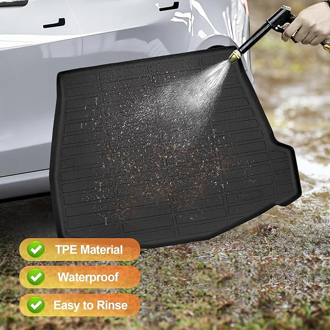 Sze Cargo Liner for Subaru Solterra 2023 2024 2025 2026 / Toyota bZ4X 2023 2024 2025 All Weather Cargo Mat for Subaru Solterra TPE Trunk Mat for Toyota bZ4X Waterproof Stain-Resistant Trunk Liner