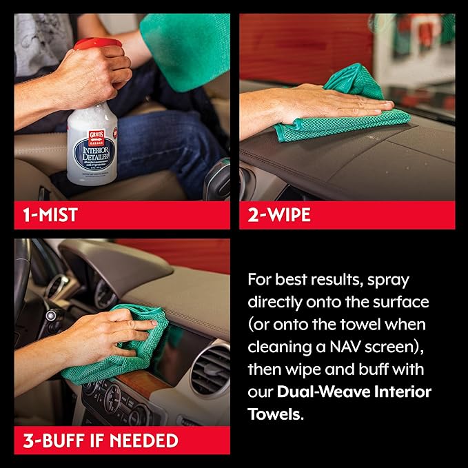 Griot's Garage Interior Detailer, Light-Duty Car Cleaner for All Surfaces, Including Vinyl, Leather, Metal, Plastic, Glass, and More, 10975, 22oz