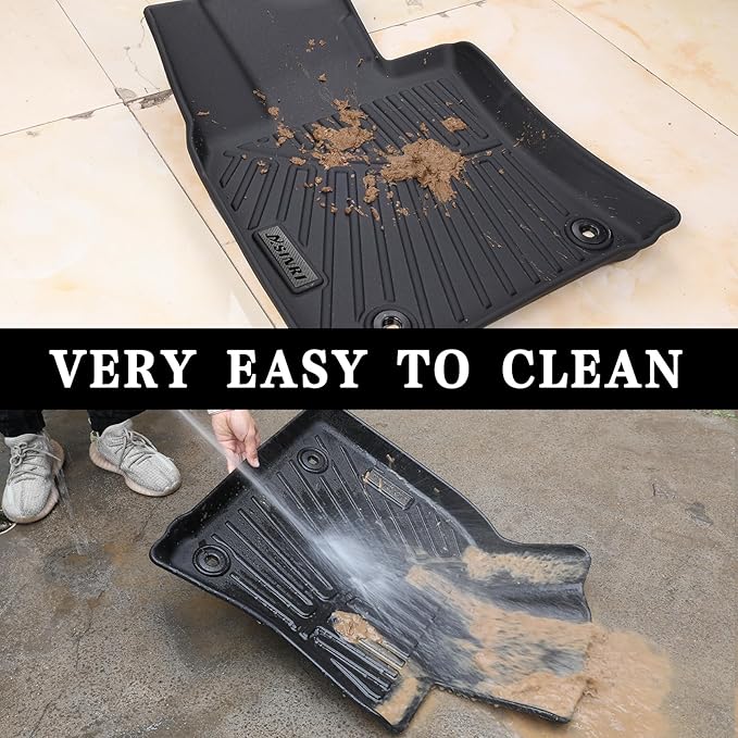 Floor Mats & Cargo Mat for 2018-2024 Toyota Camry FWD Model(Not Fit for AWD & Hybrid), TPE All Weather Protection Anti-Slip 2 Rows Car Floor Liners with Trunk Mat, Black