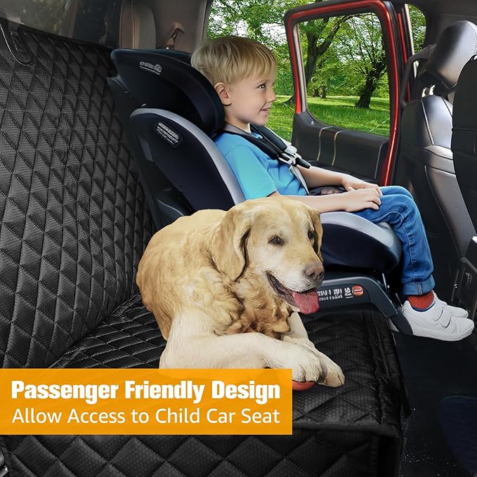 PETICON Dog Car Seat Covers for Ford f150/Ram1500/Nissan Frontier/Toyota Tacoma/GMC Canyon/Silverado, Waterproof Pet Back Seat Cover for Trucks, Scratchproof Nonslip Durable Rear Seat Cover for Dogs