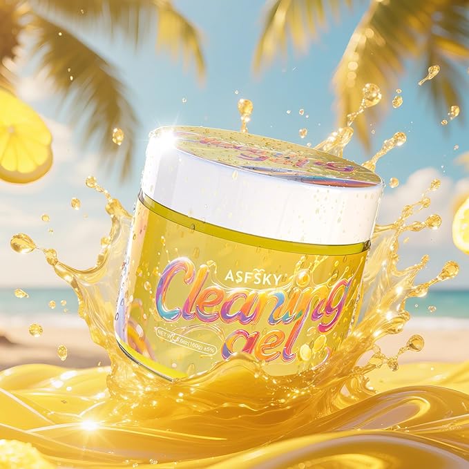 ASFSKY Keyboard Cleaning Gel (Lemon) Universal Cleaning Putty Dust Cleaning Car Interior Cleaner Car Dust Remover Car Slime Gifts for Men Women Girl（1 Pack）