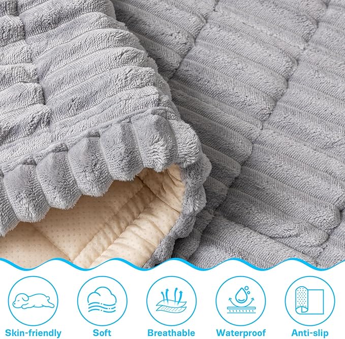 Dog Car Seat Cover for Back Seat, Dog Bed for Car, Fit for Backseat Extenders, Car Seat Protector, Nonslip Soft Durable for Cars Trucks and SUVs (Light Gray, 24.8"*54")