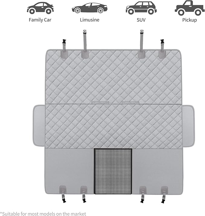 GXT Dog Back Seat Cover Protector for Cars SUV and Trucks with Mesh Window, Scratchproof Nonslip and Waterproof Material