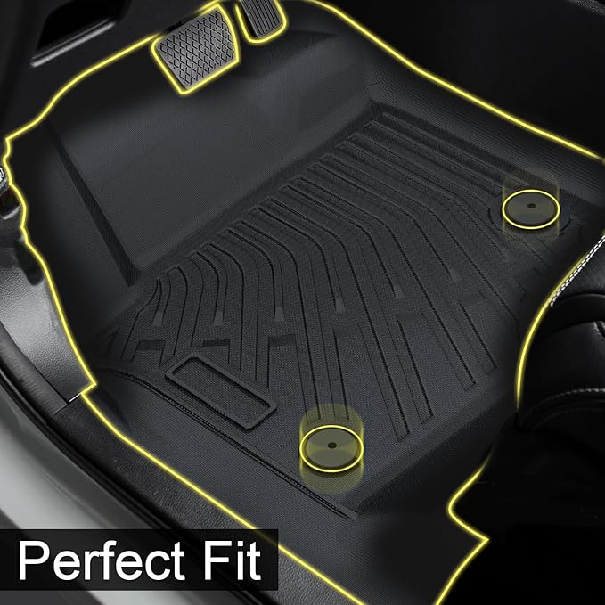 All-Weather Car Floor Mats & Cargo Liner for 2025 Ford Expedition MAX 7 Seats TPE Anti-Slip Full Set Floor Liner with Trunk Mat &2nd/3rd Row Backrest Waterproof Automotive Expedition Max Accessories