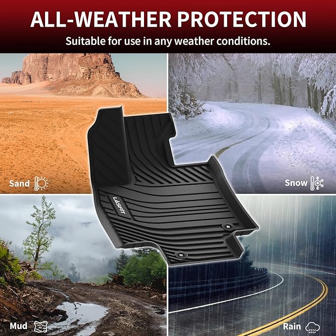 LASFIT Floor Mats for Toyota Grand Highlander 2026 2025 2024 with Subwoofer (Include Hybrid), Trunk Mat Cargo Liner and Seat Back Covers TPE All Weather, Black