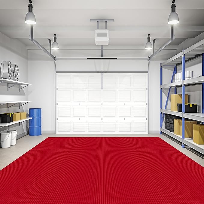 Ottomanson 6'6" x 16' Hallway Runner with Scraper Pile Extra Durable Non-Slip Rug Mat for Indoor & Outdoor Use - Ideal for Kitchen, Entryway, Patio & Garage - High-Traffic Carpet, Red