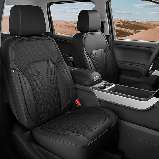 for Chevy Silverado GMC Sierra Waterproof Seat Covers, Crew Cab 1500 2014-2018, 2500HD 3500 HD 2015-2019, Truck Protectors Accessories Full Set, Black