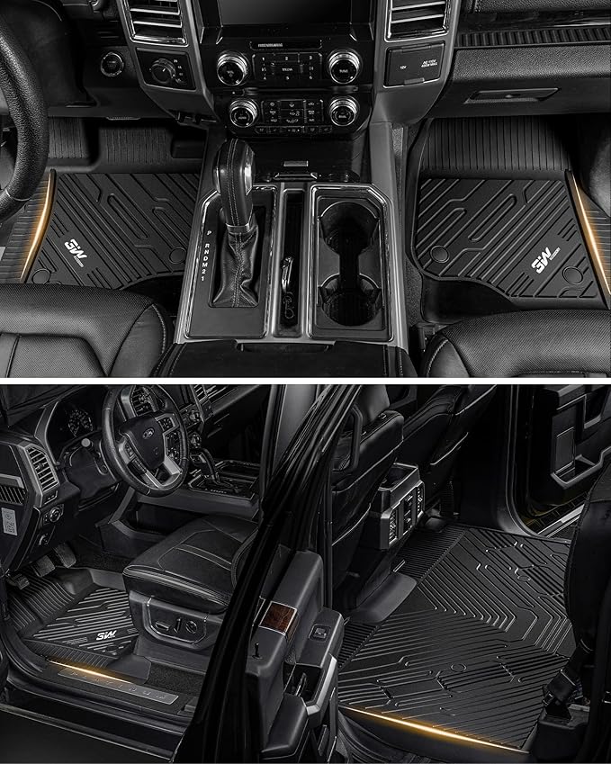 3W Floor Mats Fit for Chevrolet Silverado EV 2024-2025 2026 (WT & RST)/GMC Sierra EV/Sierra EV Denali Accessories TPE All Weather Floor Liner, 1st and 2nd Row Car Mats