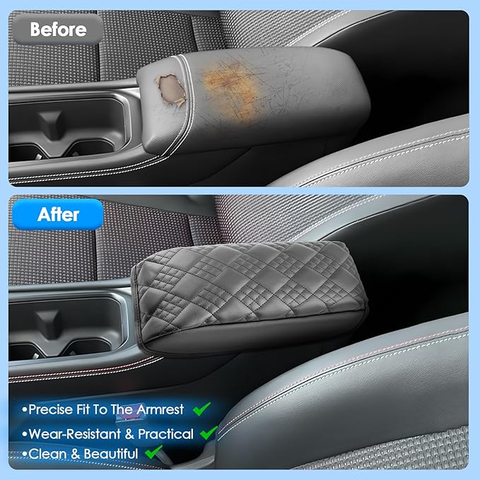 2025 2026 Kicks Center Console Cover for Nissan Kicks (S/SV/SR), Cushion &Comfy Leather Kicks Armrest Cover 2026 2025 Kicks Accessories (Padded)