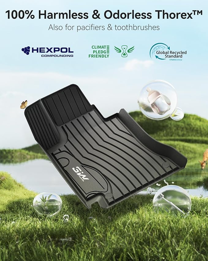 3W Floor Mats Compatible for Benz C-Class 2015-2021 (for Sedan Only) TPE All Weather Custom Fit Floor Liner for Benz C-Class C300/C350e/C43 AMG/C63 AMG/C63 AMG S Car Mats