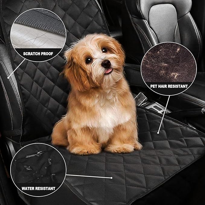 AsFrost Dog Seat Cover Cars Trucks SUVs, Thick 600D Waterproof Pet Car Seat Cover Dog, Heavy Duty & Wear-Resistant Durable Nonslip Backing with Side Flaps, Scratchproof Dog Front Seat Cover
