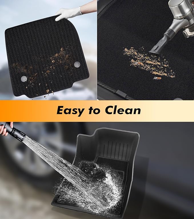 PM Auto All-Weather Double-Layer Floor Mats for Tesla Model 3 2017-2023 (Except Highland), All Weather Protection, Custom Fit