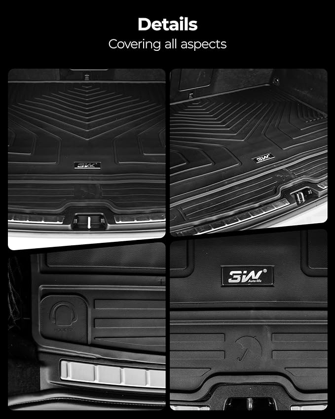 3W Cargo Liner Fit Volvo XC60 2018-2024 2025 2026 TPE All Weather Custom Fit Volvo XC60 Tunk Mat Accessories Black