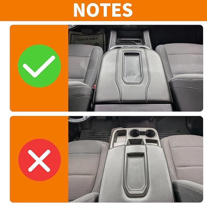 RT-TCZ for Silverado Center Console Armrest Cover for Chevy Silverado Suburban Tahoe for GMC Yukon Sierra 2019 up Black Carbon Fiber Grain