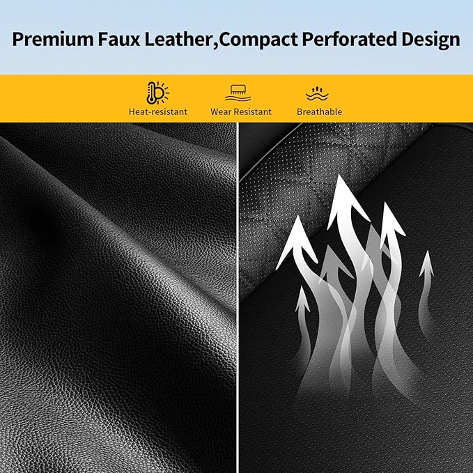 AOMSAZTO Car Seat Covers Fit for Chevrolet Blazer 2019-2025 2026 Full Set Leather Car Seat Cover Automotive Seat Cushion Seat Protector Waterproof Compatible Airbag(5 Seats,Black)