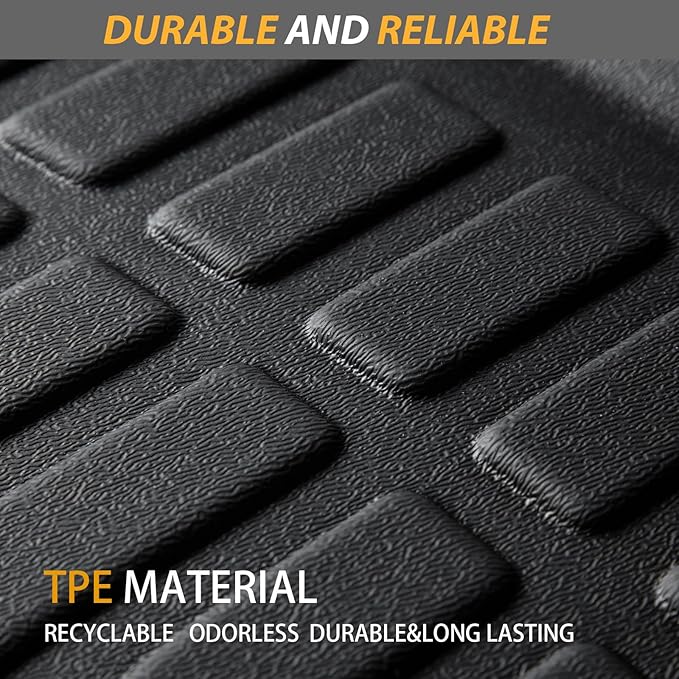 AIPOIL® Floor Mats for 2019-2025 Volkswagen Jetta Fits 1st & 2nd Row TPE All Weather Anti-Slip Floor Liners Full Set Custom Car Mats Accessories, Black