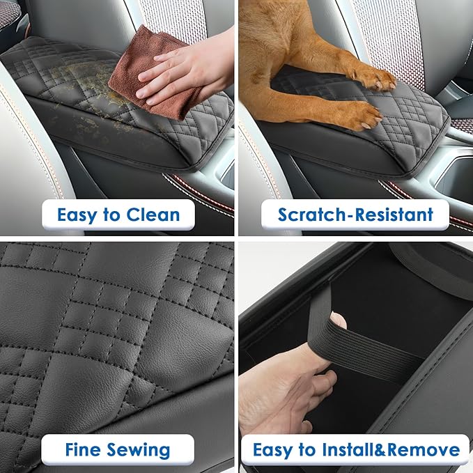 2025 2026 Kicks Center Console Cover for Nissan Kicks (S/SV/SR), Cushion &Comfy Leather Kicks Armrest Cover 2026 2025 Kicks Accessories (Padded)