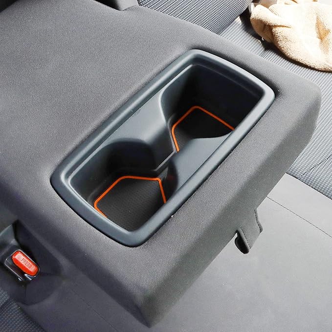 Auovo 3D Cup Holder Inserts for Toyota RAV4 Accessories 2025 2024 2023 2022 2021 2020 2019 Silicone Center Console Cup Holder Coaster Liner Mat Pad Interior Trims (Orange, 2pcs kit)