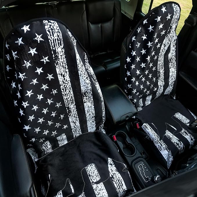 Premium Hooded Cloth Seat Cover for Cars - Automotive Seat Pads Universal Fit for Sedans Truck SUV - Waterproof Front Seat Protectors Great for Athletes Workouts Swimming Running Boxing Yoga