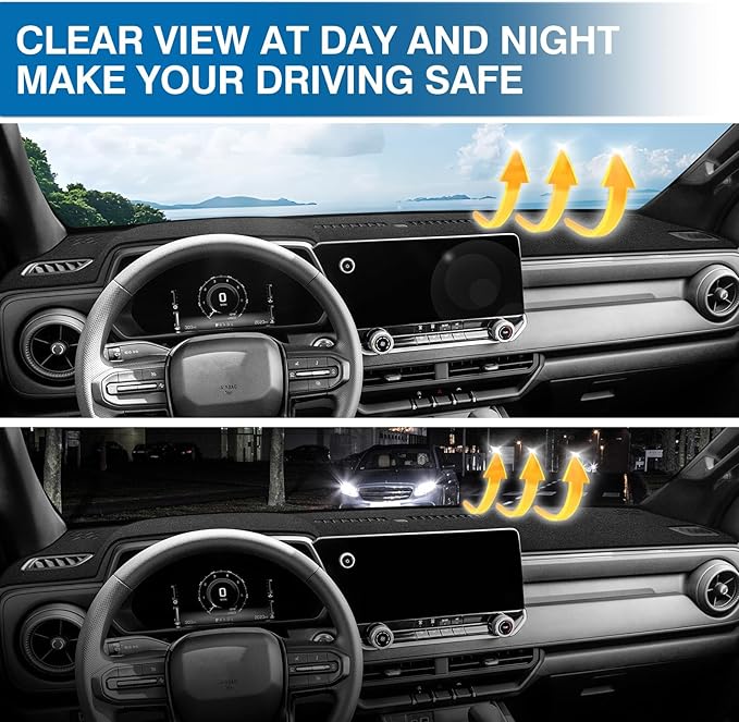 KUST Car Dash Cover for Chevy Chevrolet Colorado 2023 2024 2025 2026 Non-Slip Dashboard Cover Polyester Interior Accessories for Colorado Custom Fit Dash Mat Sunshade No Glare Black