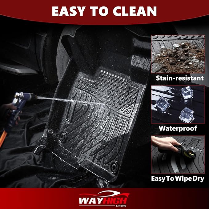 Wayhigh-for 2012-2017 Toyota Camry All Weather Floor Mats Custom Fit TPE Heavy Duty Car Mats Camry Accessories-Black