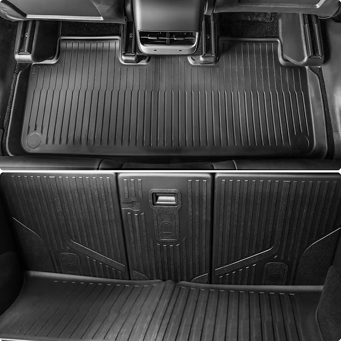 YITAMOTOR Tesla Model Y Juniper Floor Mats 2025 2026 Custom Fit All-Weather TPE Model Y Juniper Back Seat Protector, Cargo Liner, Trunk & Interior Model Y Accessories