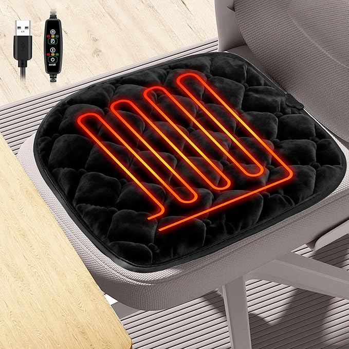 Winter Car Seat Cushion, Warm Seat Cover for Car Truck SUV Office Chair Outdoor, Chair Cushion Non-Slip Car Seat Pad (Winter, Plush)