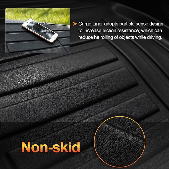 Sze Cargo Liner for BMW X5 2019-2024 2025 All Weather Cargo Mat TPE Trunk Mat for BMW X5 Accessories Waterproof Stain-Resistant Trunk Liner(Only for 5-Seater)