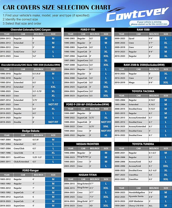 [2025 Upgrade] Heavy Duty Truck Cover Waterproof All Weather. Full Outdoor Pickup Sun UV Protection for Most Regular Cab Short Ford F100 Chevy C10 S10 Ram 150 250. (Length Up to 210 inch) M