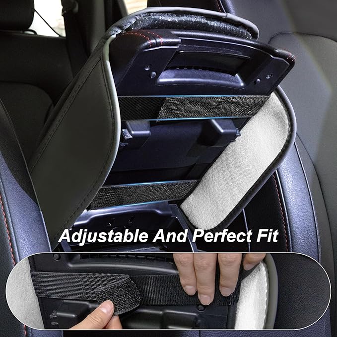 Universal Center Console Cover, with Leather Side Pockets for Car, Middle Console Cover Lid for Truck | Auto | SUV, Interior Accessories Prevent Scratching (Grey, S)